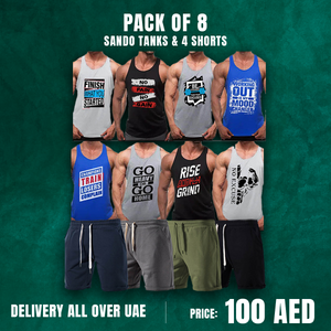 Pack of 8 Printed gym sando tanks (Activewear)